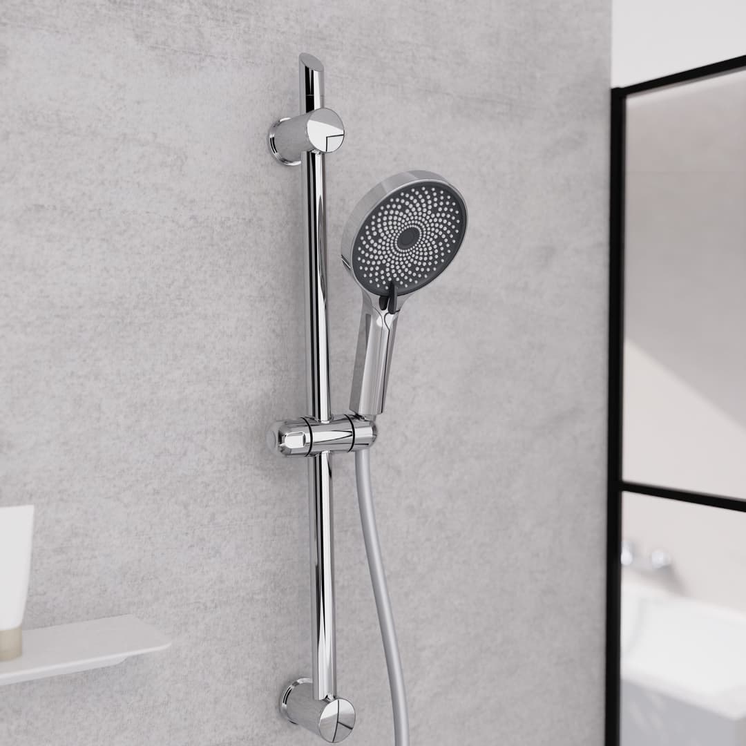 welltime Stangenbrause-Set Rio | Silber