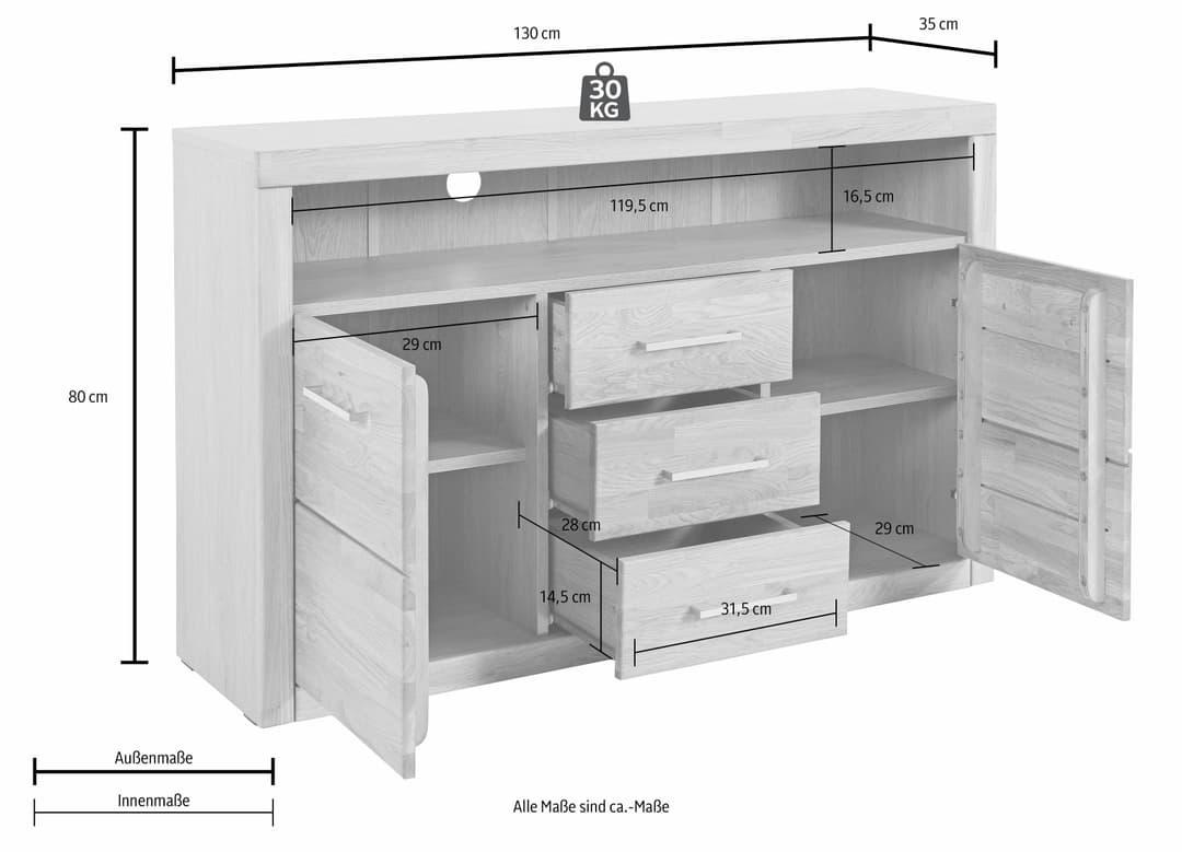 OTTO home Sideboard Ribe | Holztöne
