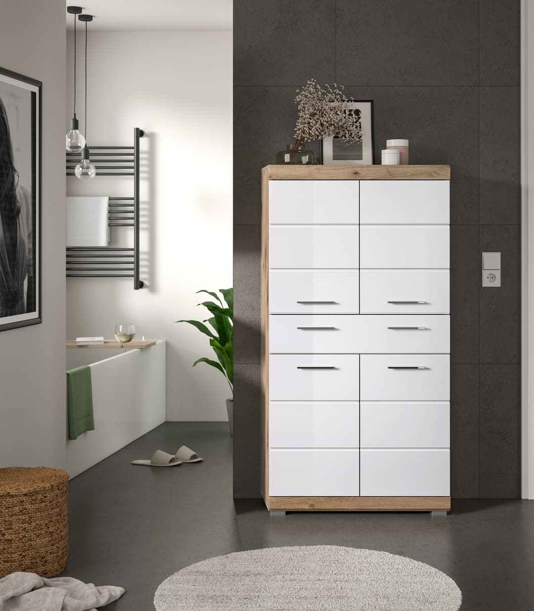 welltime Midischrank SIENA | Mehrfarbig