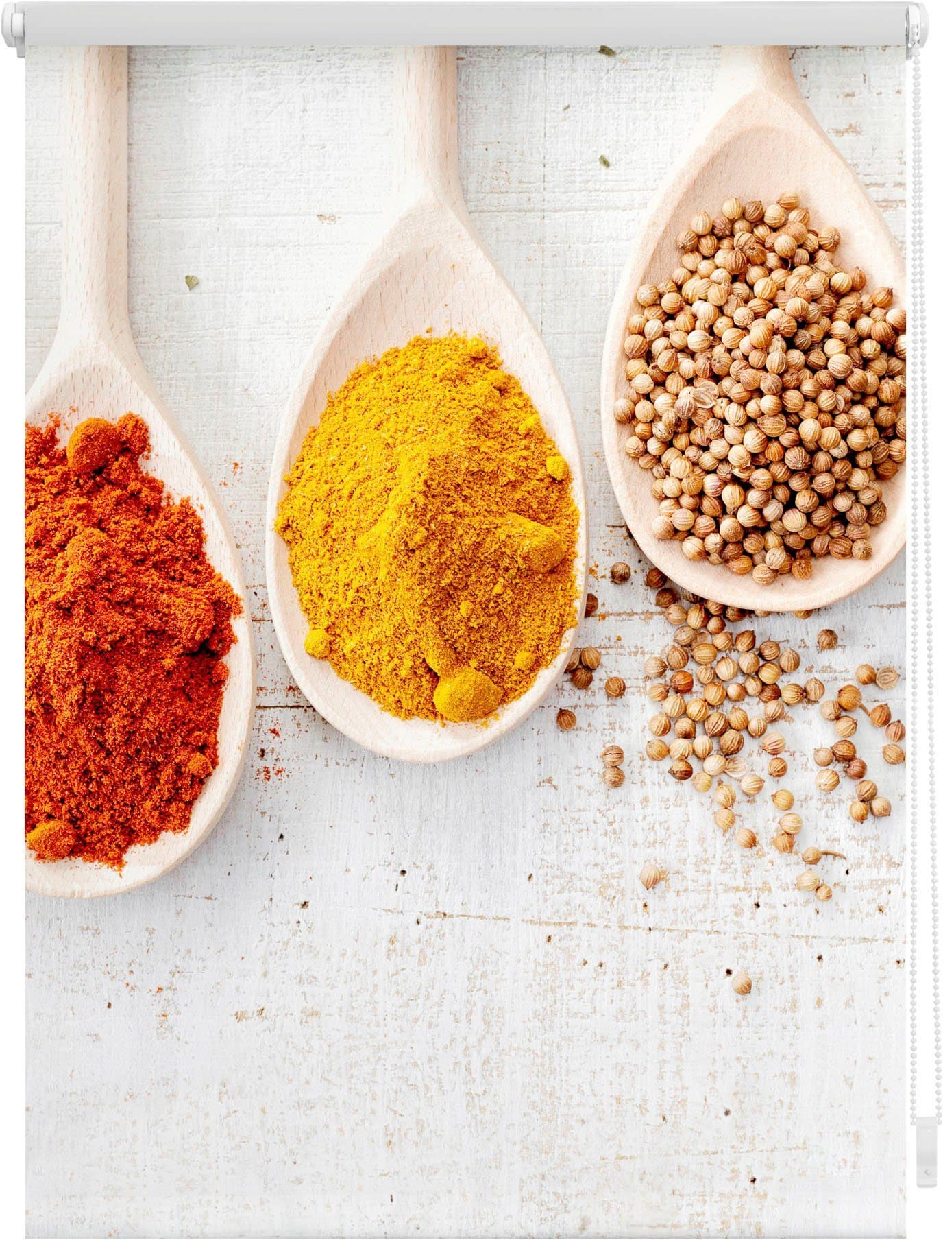 Seitenzugrollo Klemmfix Motiv Spices | Mehrfarbig