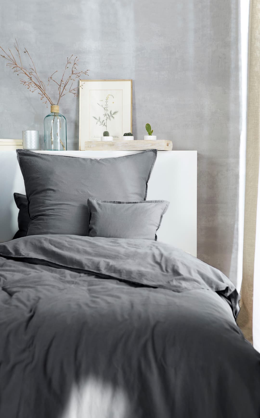 Primera Bettwäsche Stone-Washed | Grau