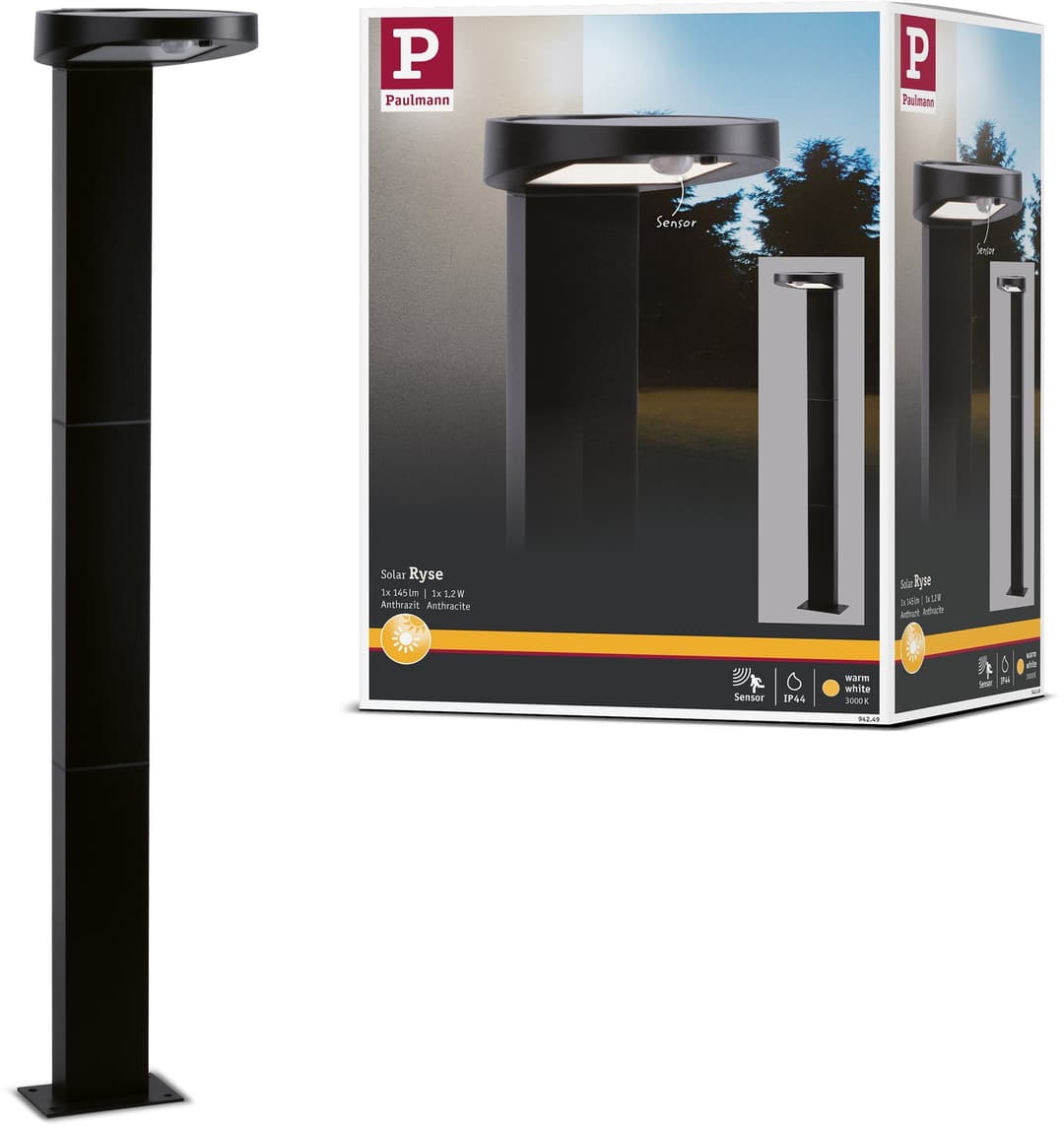 Paulmann Ryse Pollerleuchte | Schwarz