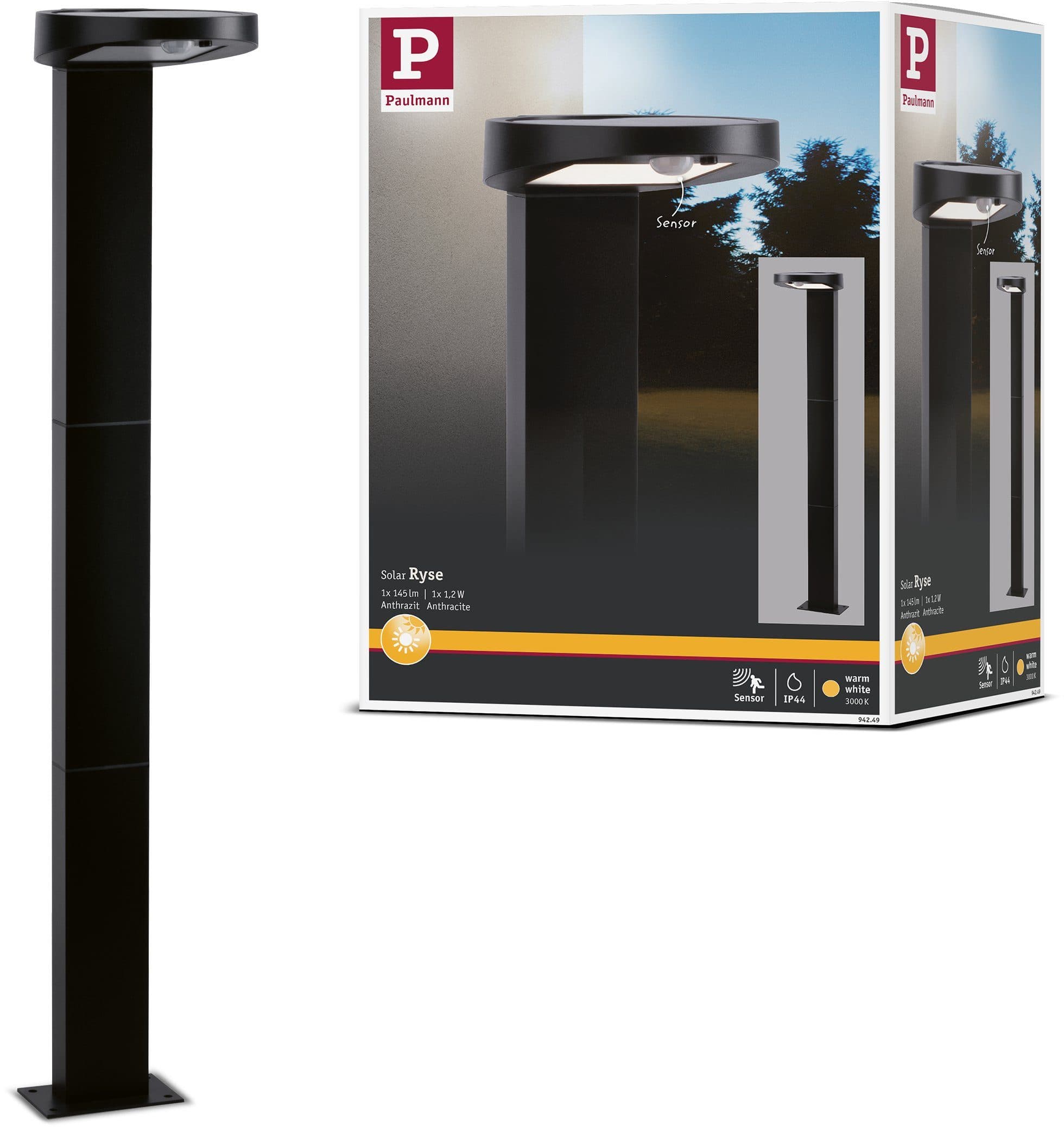 Paulmann Ryse Pollerleuchte | Schwarz