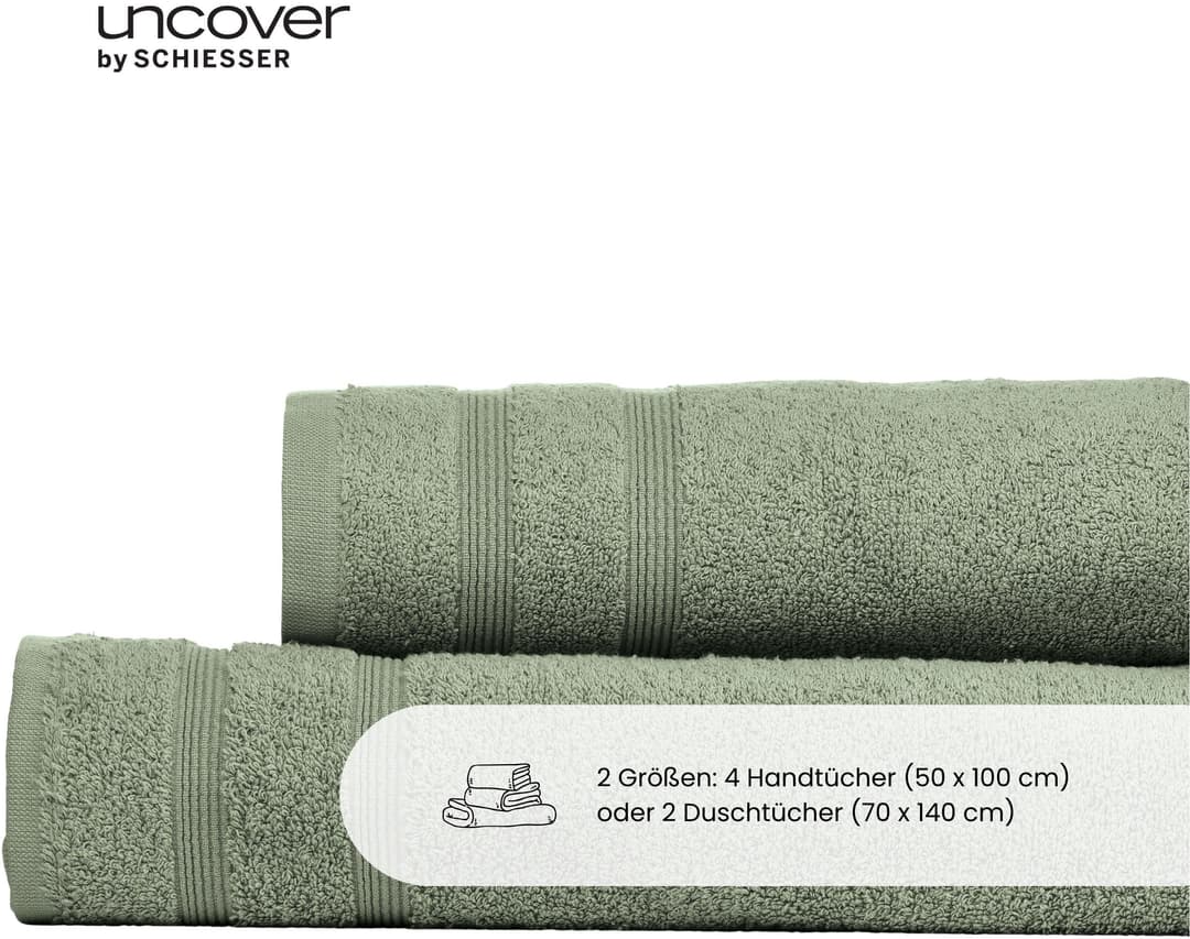 uncover by SCHIESSER Brooklyn Duschtücher | Grün