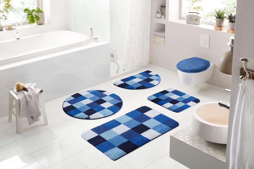 Grund Badematte Mosaik | Blau