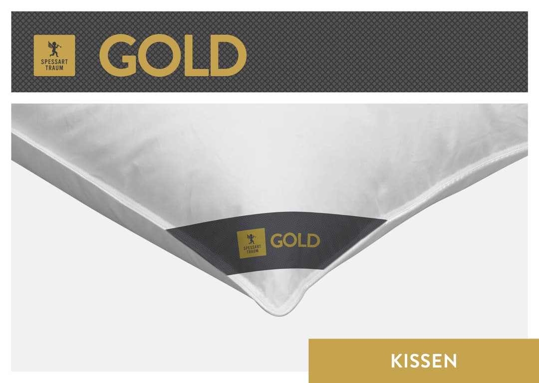 SPESSARTTRAUM 3-Kammer-Kopfkissen Gold | Weiß