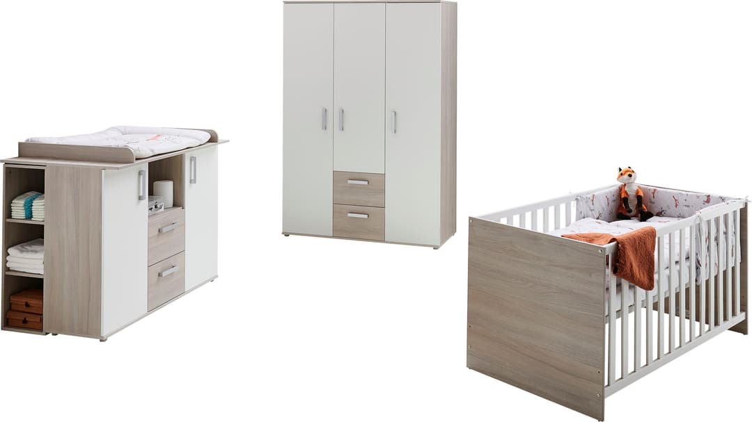 Home affaire Babyzimmer-Komplettset Geert | Holztöne