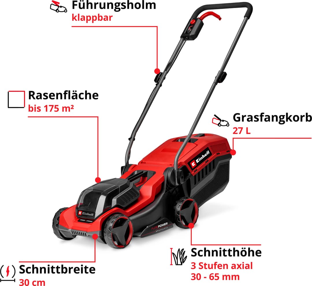 Einhell Akku-Rasenmäher GE-CM 18/30-1 Li BL | Rot