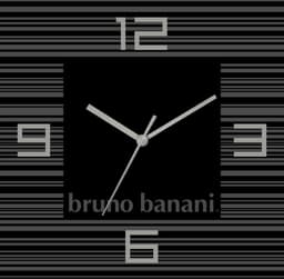 Bruno Banani Wanduhr Thin Stripes auf Alu | Schwarz