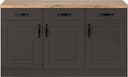 wiho Küchen Unterschrank Erla 150 cm breit mit Kassettenfront | Braun 2