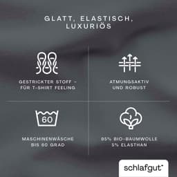 Schlafgut PREMIUM Mako-Zwirn-Jersey Spannbettlaken | Grau