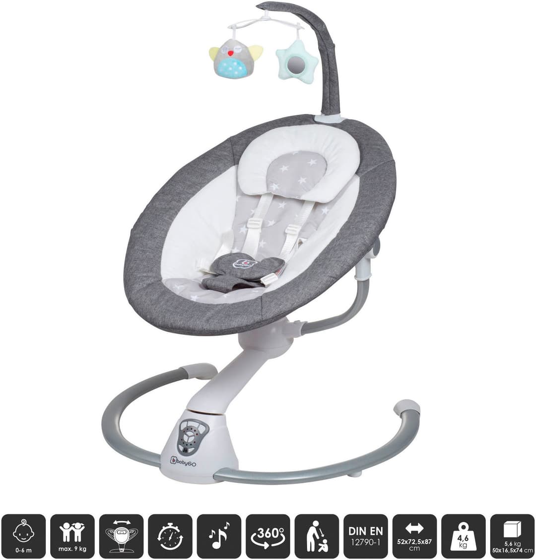 BabyGo Babywippe Homey | Grau