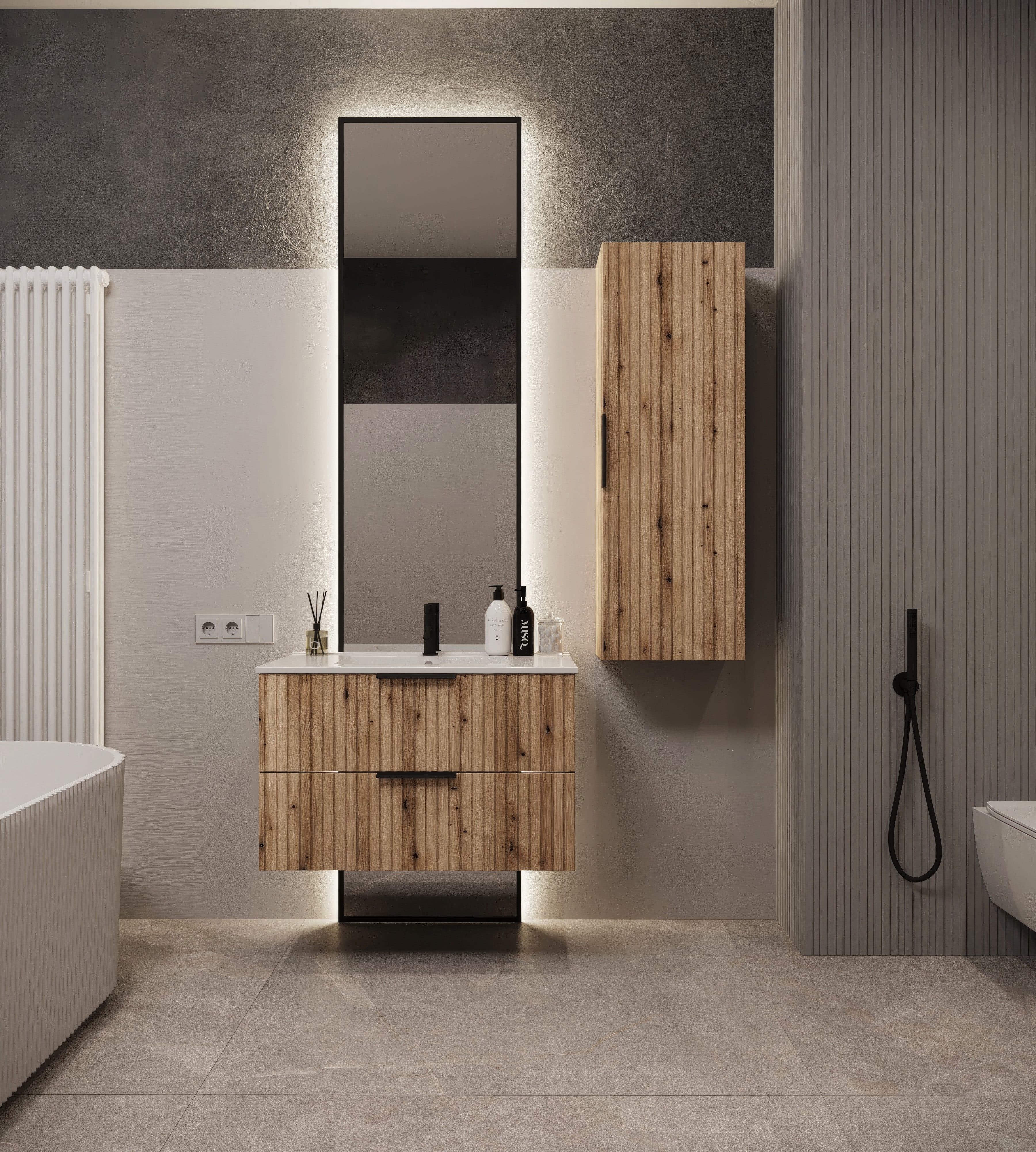 welltime Hängeschrank Tibu | Holztöne