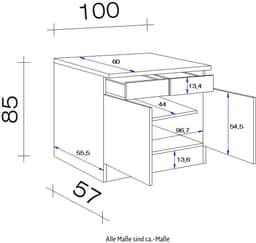 Flex-Well Unterschrank Lucca | Weiß