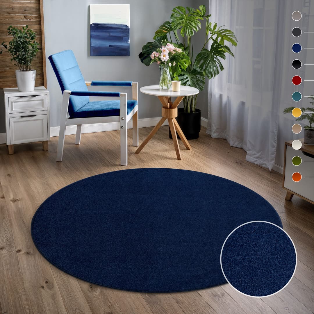 Sanat Teppich Uni | Blau