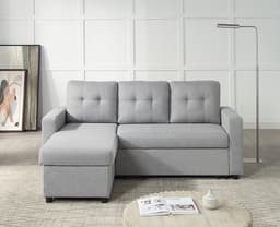 ATLANTIC home collection Ecksofa Gino L-Form | Grau