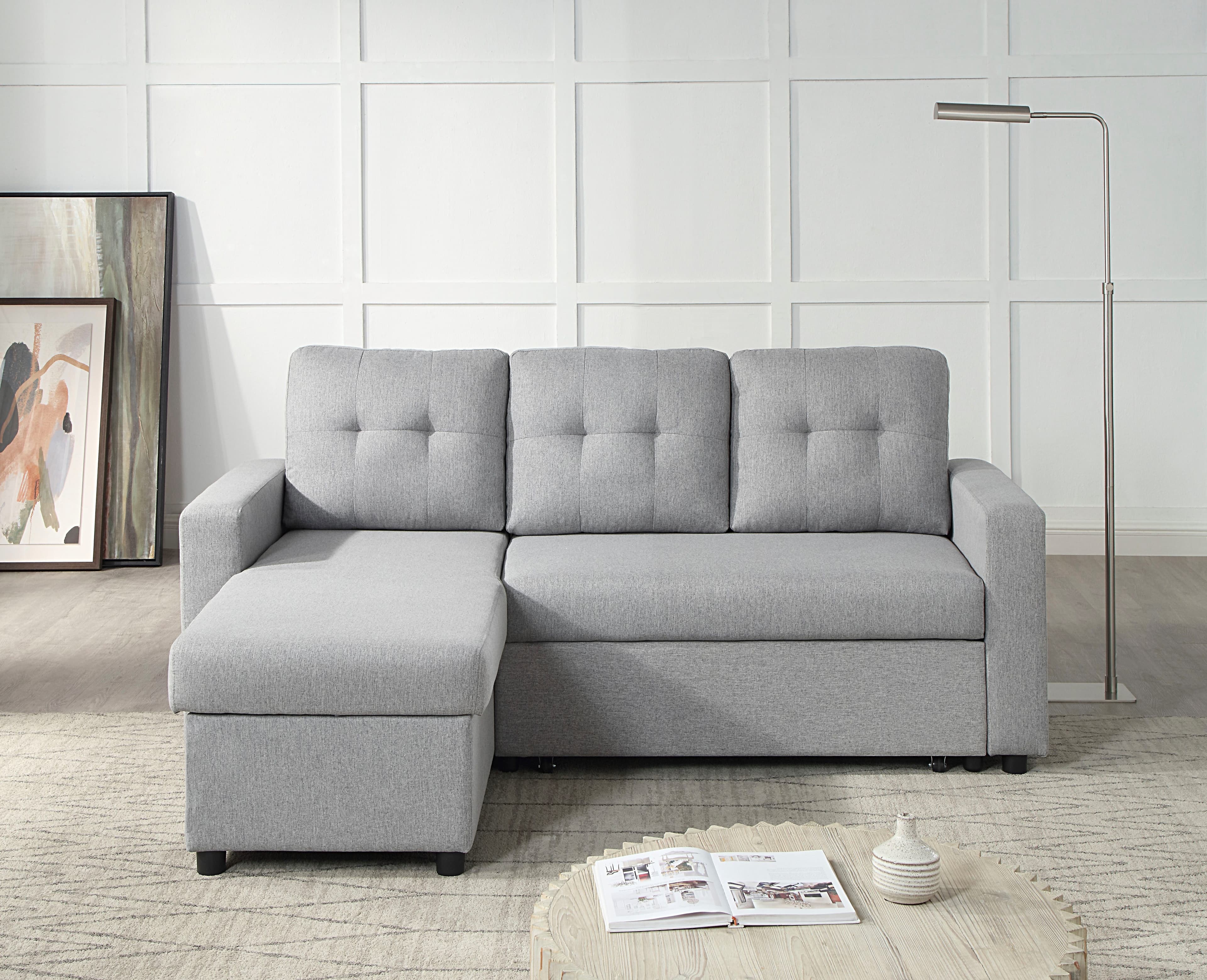 ATLANTIC home collection Ecksofa Gino L-Form | Grau