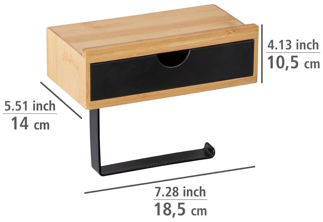 WENKO Toilettenpapierhalter Bambusa | Holztöne