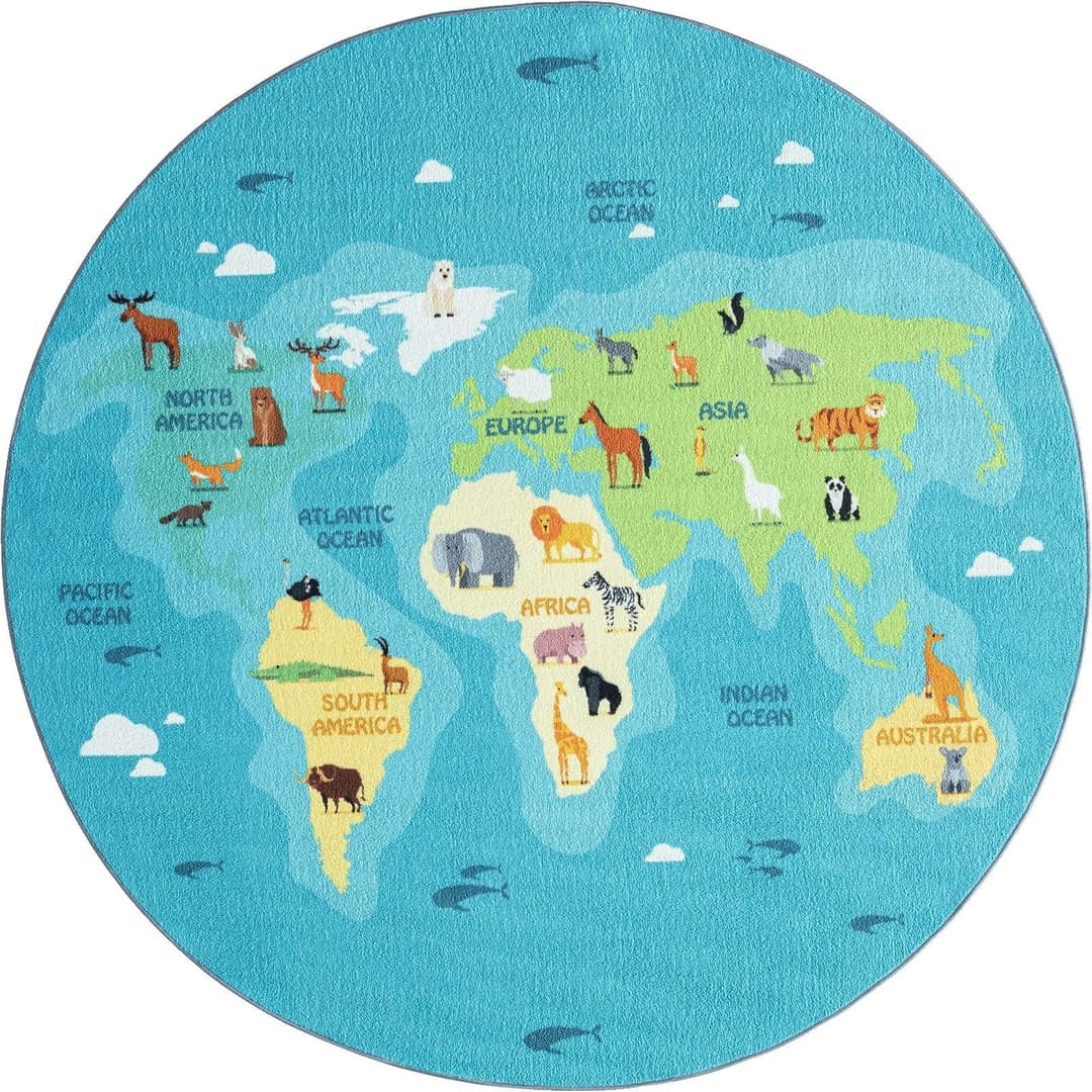 the carpet Teppich Happy Life round | Mehrfarbig