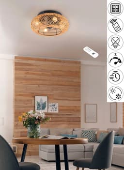Reality Leuchten LILLESAND Deckenventilator | Braun