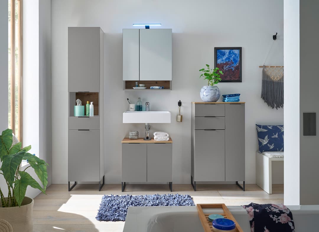 BASIC by Balculina Hochschrank Denver | Grau