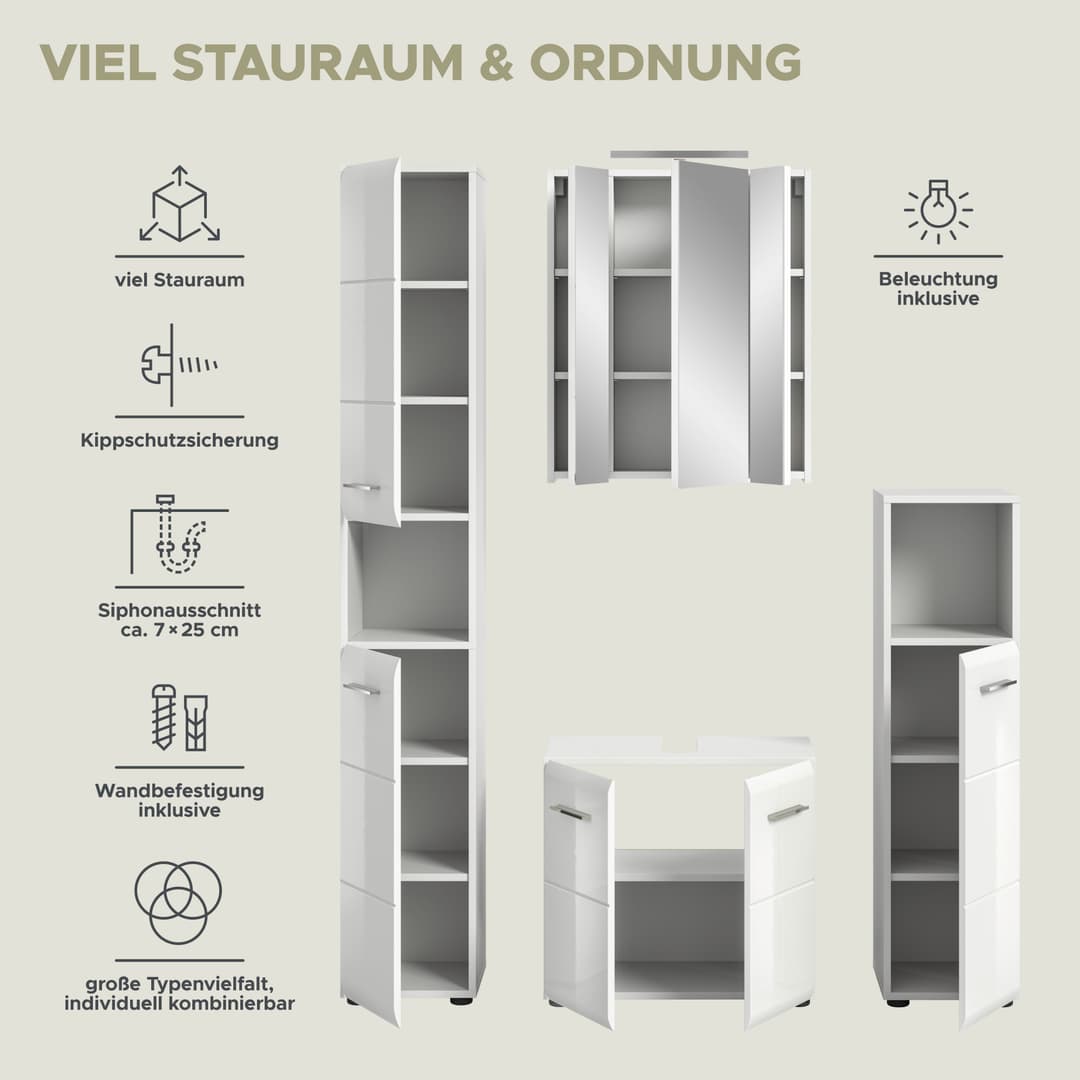 welltime Badezimmer-Set Florenz | Weiß