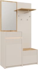 FORTE Oak Squere Kompaktgarderobe | Beige