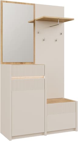 FORTE Oak Squere Kompaktgarderobe | Beige