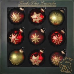 Krebs Glas Lauscha Weihnachtsbaumkugel Schneeflocken | Mehrfarbig