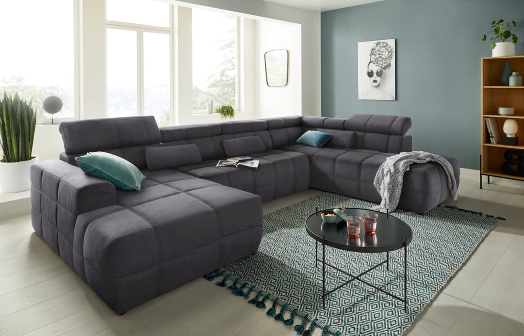 DOMO collection Wohnlandschaft Brandon | Grau