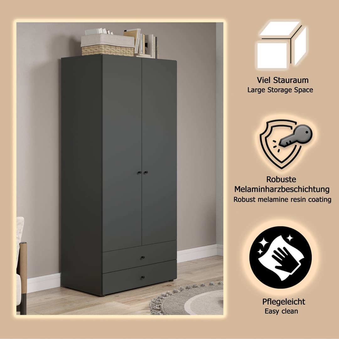 INOSIGN Kleiderschrank Jersey | Grau