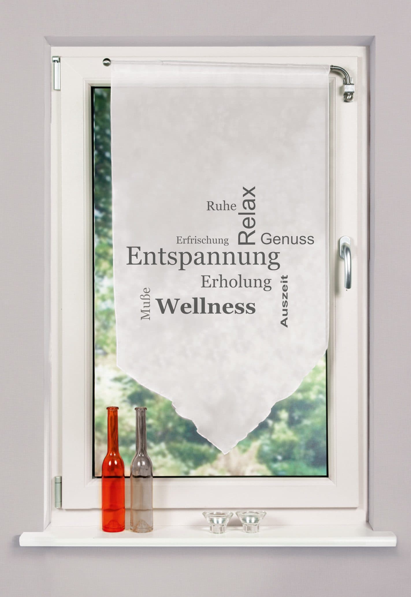 HOME WOHNIDEEN Scheibengardine AUSZEIT | Grau
