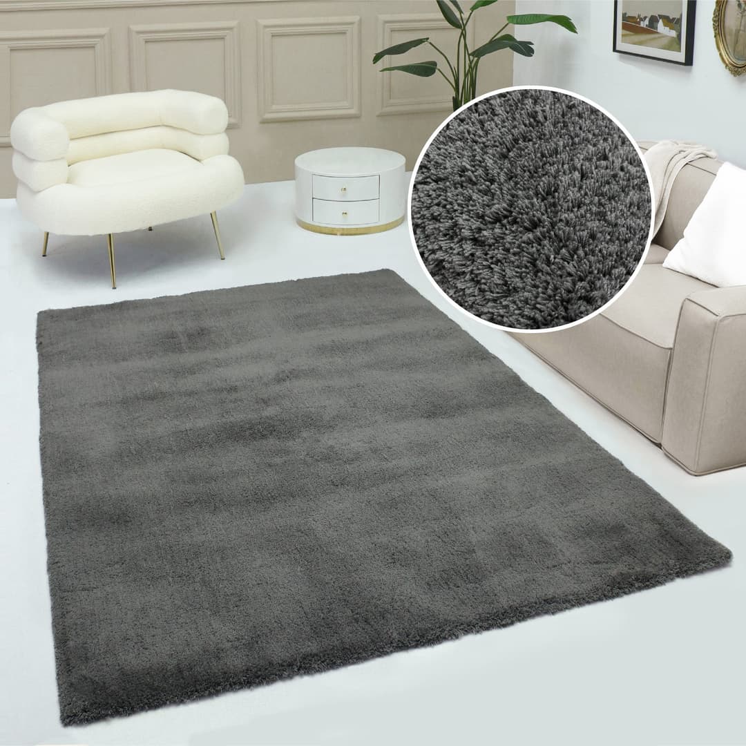 OTTO home Hochflor-Teppich Magong | Grau