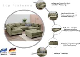 COLLECTION AB Wohnlandschaft Toni U-Form | Braun