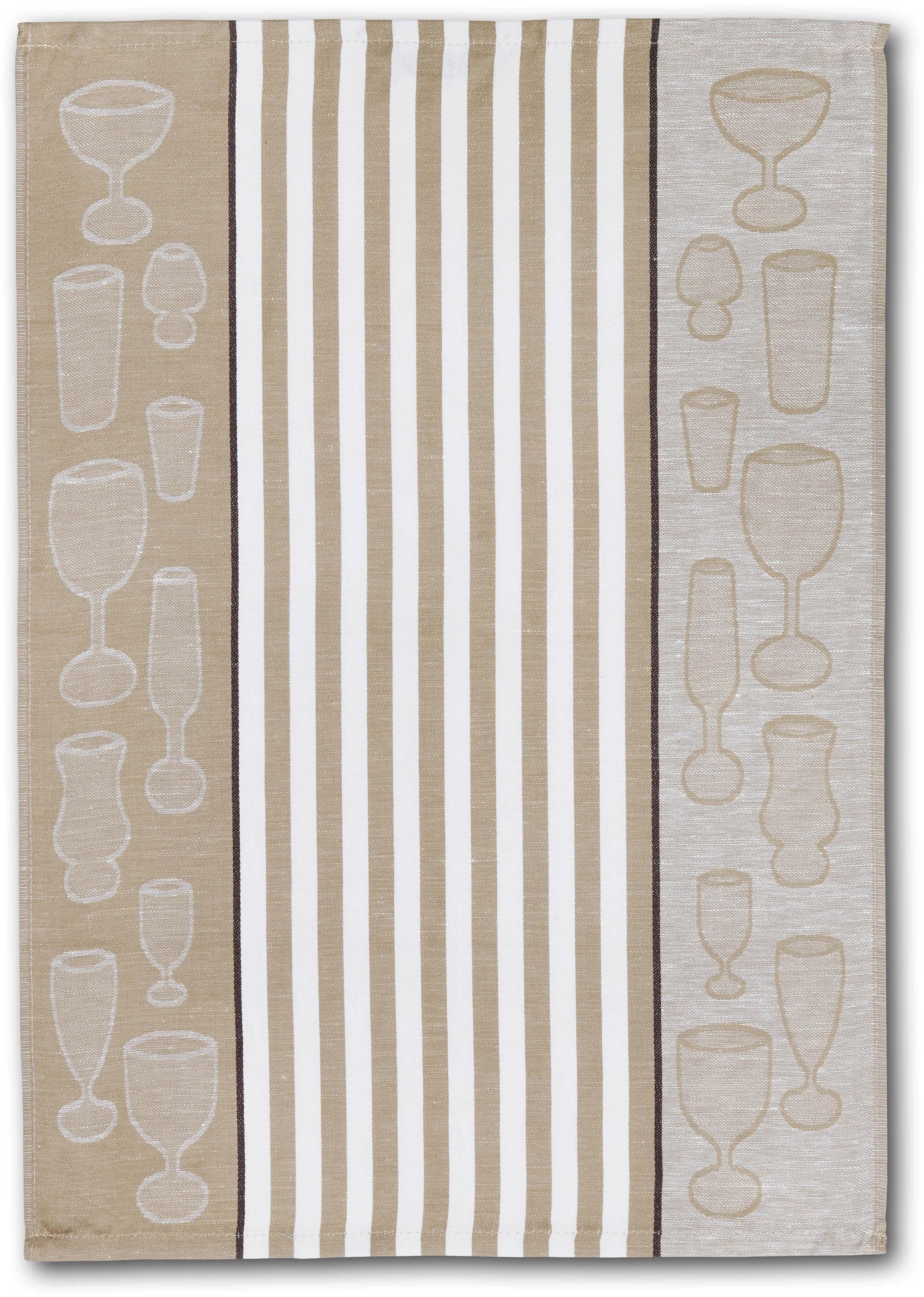 Dyckhoff Geschirrtuch Gläser / Halbleinen | Beige