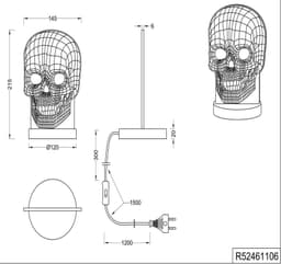 Reality Leuchten LED Tischleuchte Skull | Mehrfarbig