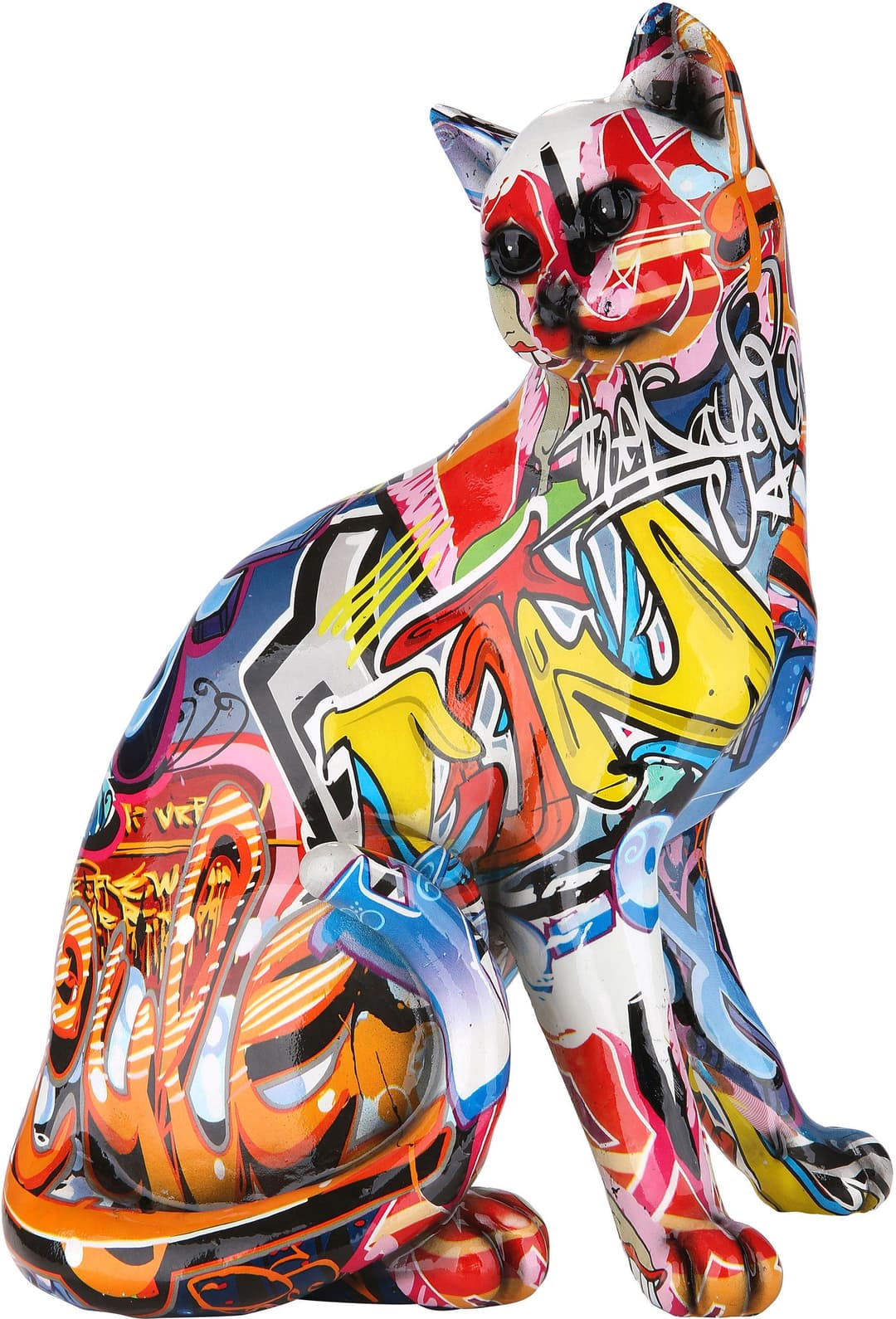 GILDE Dekofigur Pop Art Katze | Mehrfarbig