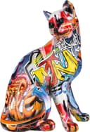 GILDE Dekofigur Pop Art Katze | Mehrfarbig