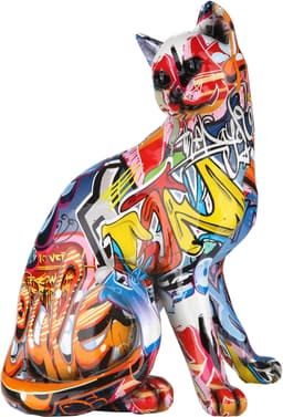 GILDE Dekofigur Pop Art Katze | Mehrfarbig