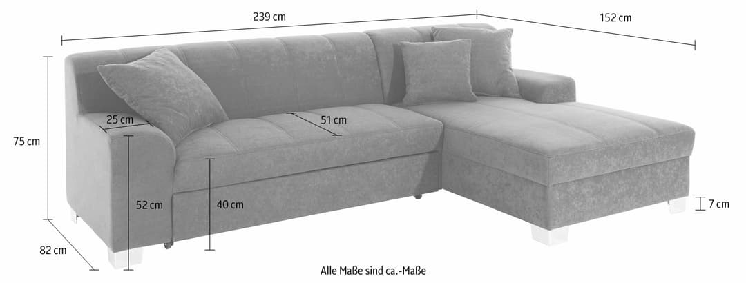 DOMO collection Ecksofa Turah | Beige