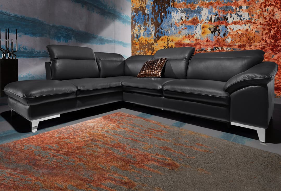 COTTA Ecksofa Teresa L-Form | Schwarz