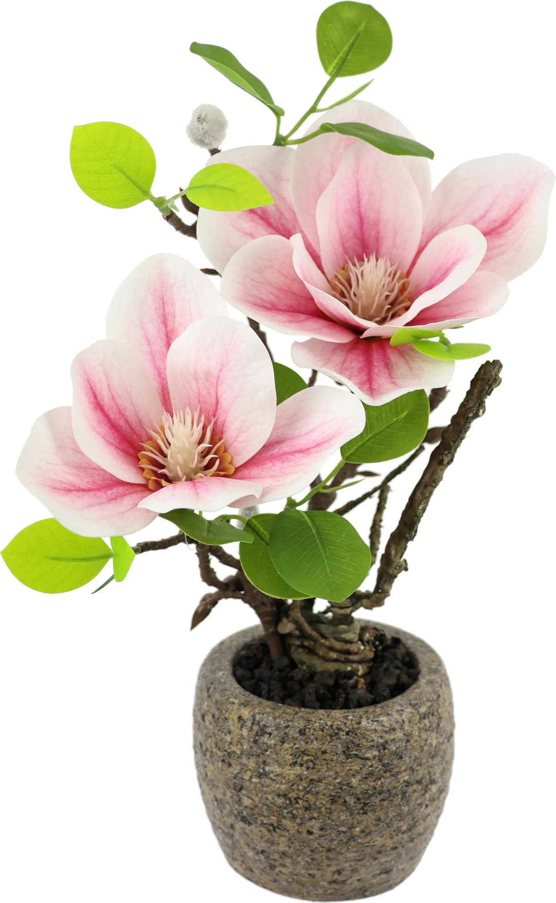 Kunstblume Magnolie im Topf | Rosa