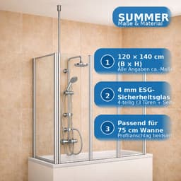 welltime Badewannenaufsatz Summer | Silber