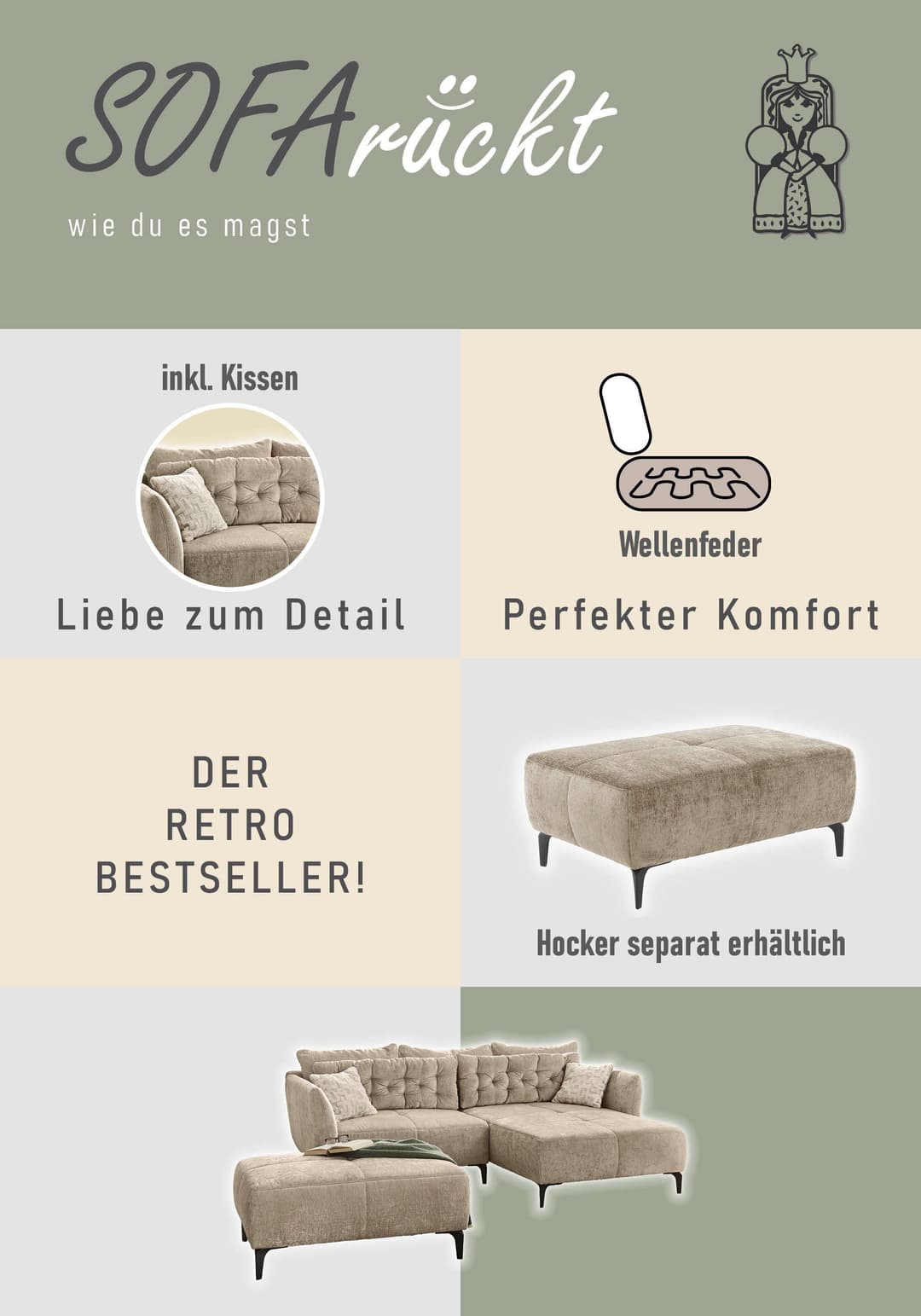 Jockenhöfer Gruppe Ecksofa Salo L-Form | Grau