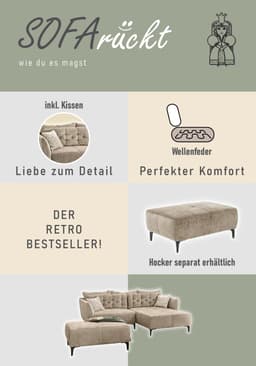 Jockenhöfer Gruppe Ecksofa Salo L-Form | Grau