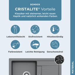 Schock Lima D-100S Granitspüle | Grau