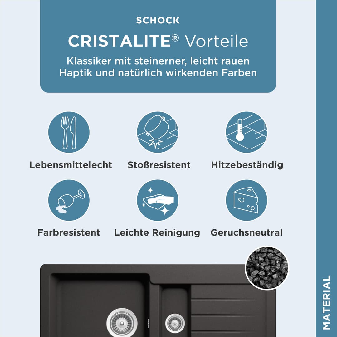 Schock Granitspüle Typos DS | Schwarz
