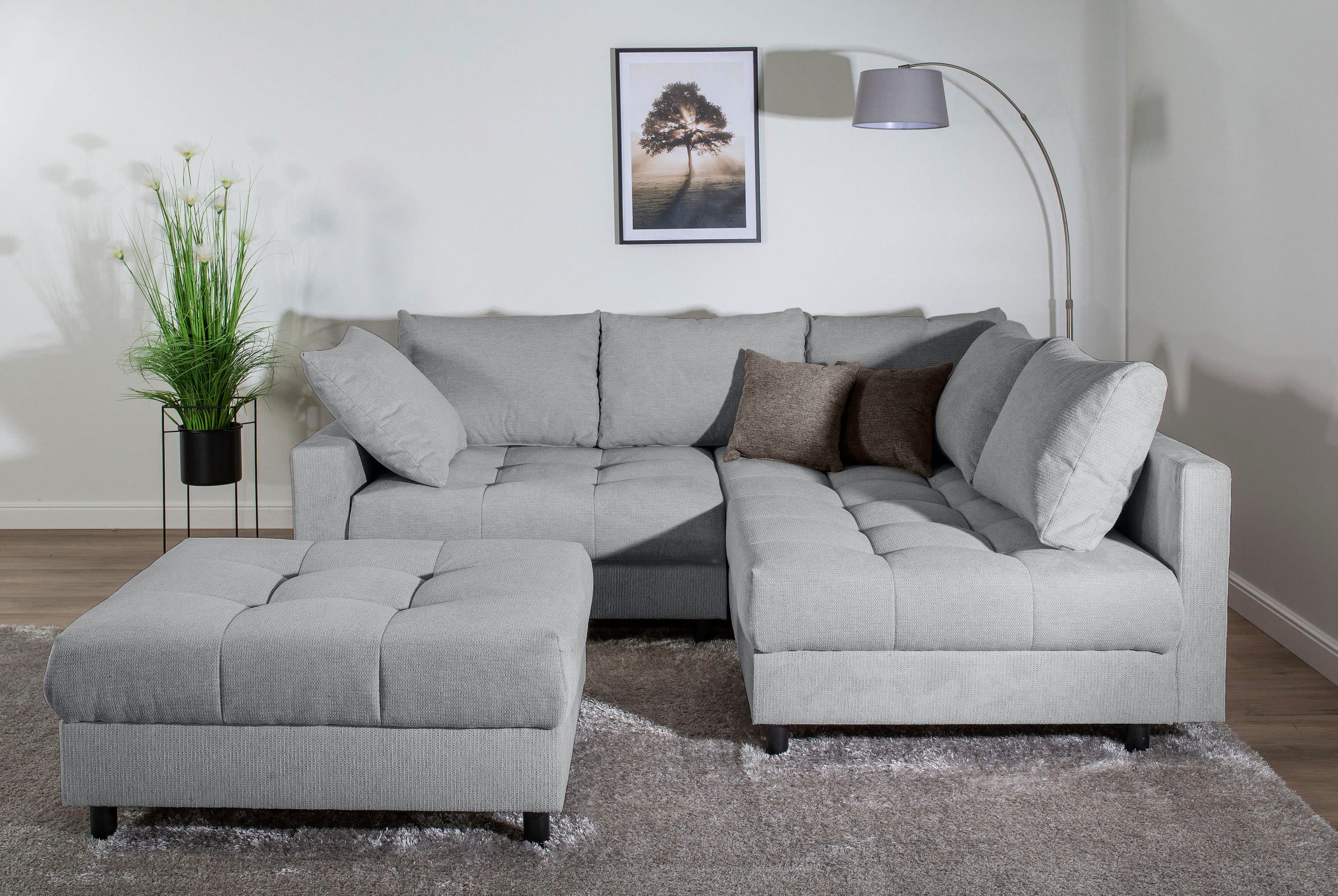 COLLECTION AB Ecksofa Toni L-Form | Grau