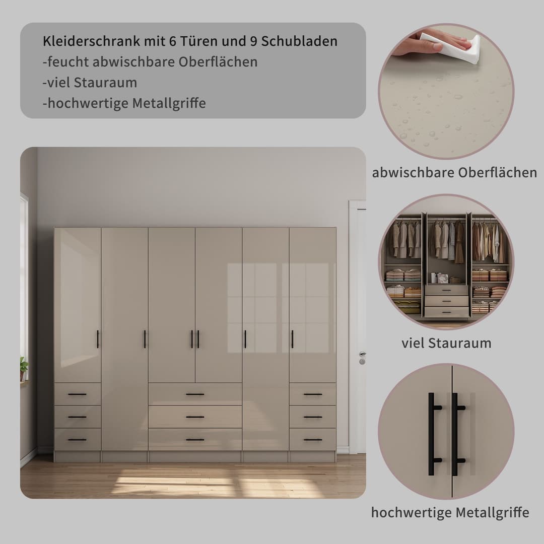 Kleiderschrank Trento | Grau