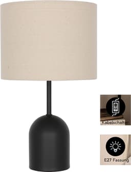 OTTO home Tischleuchte Charleen | Schwarz